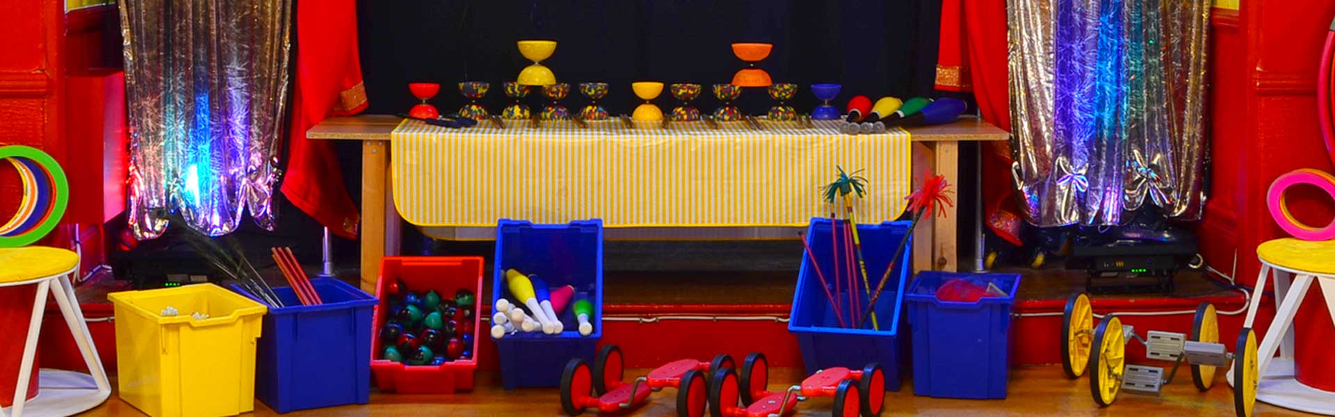 The Greates Showman circus skills props for all to take part.